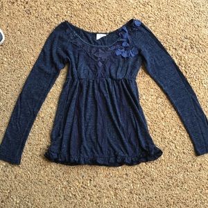 Navy long sleeve blouse